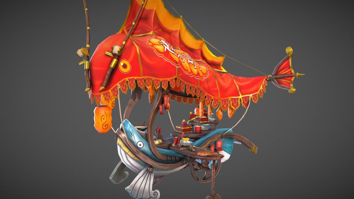 supersushi lowpoly stylized food cart.thumb