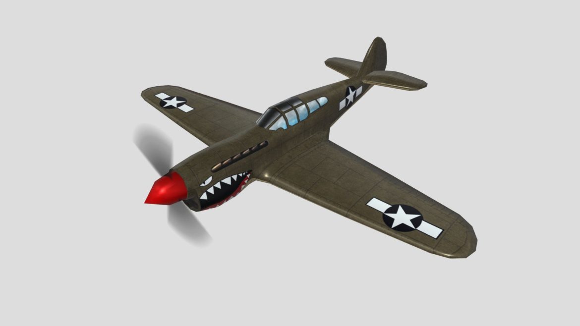 curtiss p 40 warhawk warplane low poly asset.thumb
