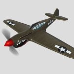 Curtiss P-40 Warhawk Warplane Low Poly Asset