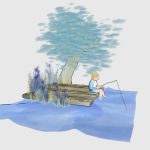 Fishing in the woods