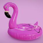 Flamingo Pool Float Low-Poly PBR