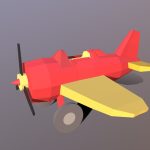 Low Poly Cartoon Airplane Toy