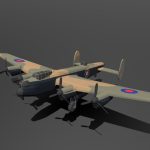 Low Poly Cartoon Avro Lancaster WWII Airplane