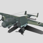 Low Poly Cartoon Dornier Do 17 Z WWII Airplane