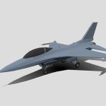 Low Poly Cartoon F-16c Fighting Falcon