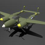 Low Poly Cartoon Lockheed P38 – Lighting WWII