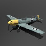 Low Poly Cartoon Messerschmitt Bf 109E3 Emil WW2