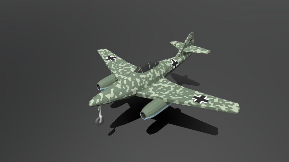 low poly cartoon messerschmitt me 262 wwii.thumb