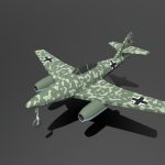 Low Poly Cartoon Messerschmitt Me 262 WWII