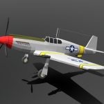 Low Poly Cartoon North American P-51 Mustang