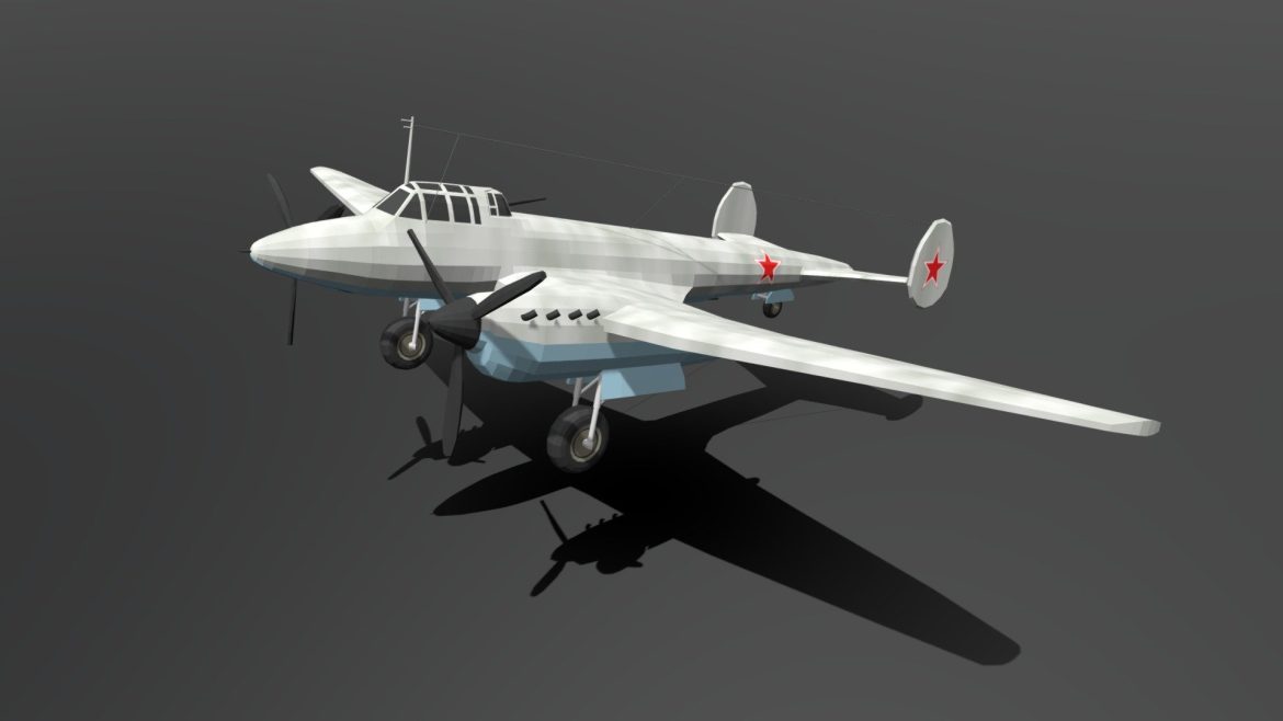 low poly cartoon petlyakov pe 2 wwii.thumb