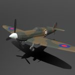 Low Poly Cartoon Supermarine Spitfire MKII