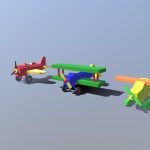 Low Poly Cartoon Toy Airplanes Pack Collection