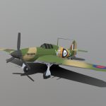 Low Poly Hawker Hurricane MK II WW2