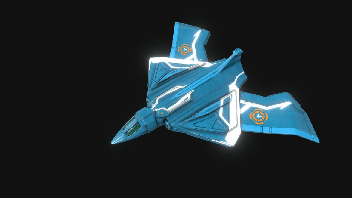 low poly model sci fi speed spaceship.thumb