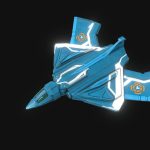 Low poly model sci fi speed spaceship