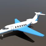 Low Poly Pilatus PC-24 Aiplane Jet