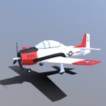 Low Poly T-28 Trojan Training Airplane