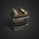 Stylized Low-poly Wood Metal Chest