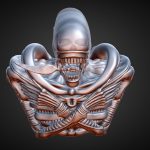 Xenomorph Chest whit animation and no textures