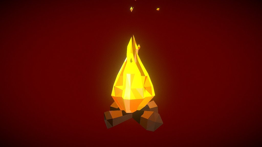 low poly campfire.thumb 1
