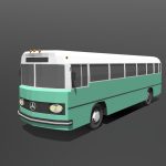 Low Poly Cartoon Retro Bus