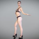 Sexy brunette in a leopard swimsuit 175