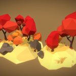 Simple Autumn Tree Set – Faceted Style