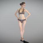 Slim woman in a swimsuit posing 158