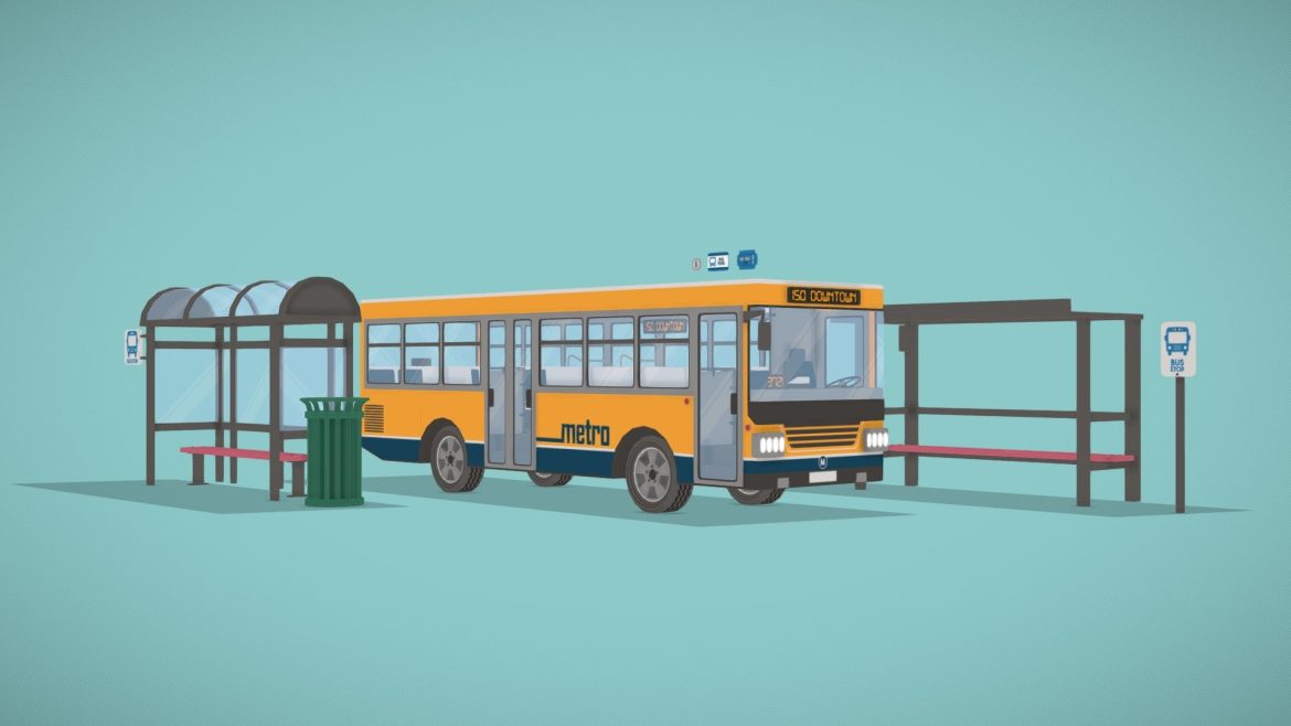 stylized bus and bus stop.thumb