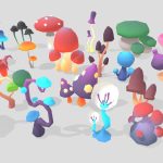 Stylized Low Poly Mushrooms Pack 01