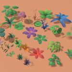 Stylized Low Poly Plants Pack 01
