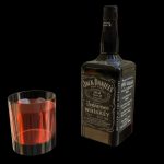 Jack Daniel’s Bottle and Glass