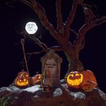 Lonely Halloween grave