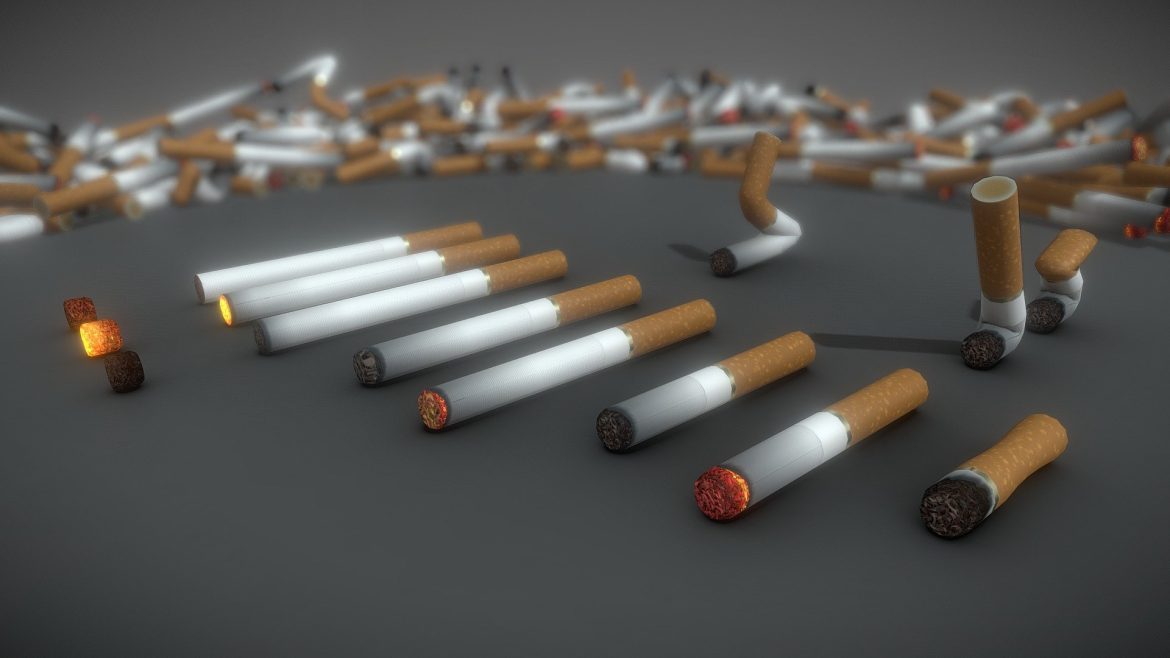 low poly cigarette package.thumb