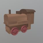 Low Poly Wooden Toy Train
