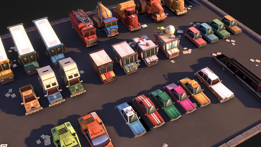stylized urban vehicles set.thumb