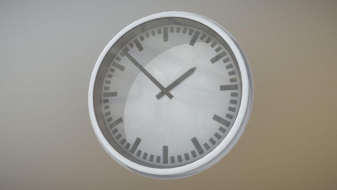 train station clock low poly.thumb