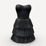 accordion layered skirt strapless female dress.thumb