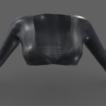 Female Front Zip Crop Leather Biker Top