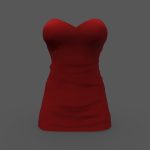 female strapless mini red dress.thumb