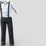 Men’s Shirt And Trousers With Suspenders Outfit