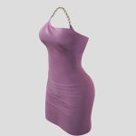 One Shoulder Interlaced Chains Strap Mini Dress