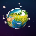 Cartoon Lowpoly Earth Planet 2 UVW textured