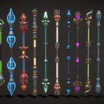 Fantasy Indian Staff Set 04