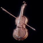 Fiddle Stylized Wood Violin
