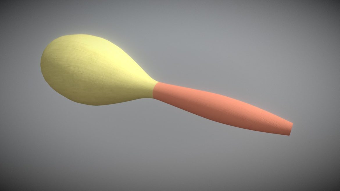 game ready maracas yellow red low poly.thumb