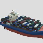 Ocean Freighter With Shipping Containers