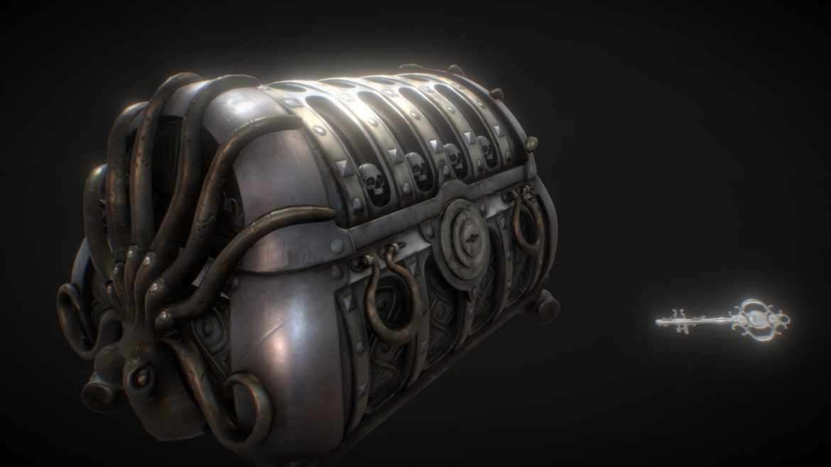 spanish chest with aztecs crystal skulls.thumb