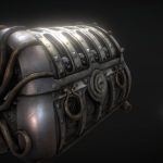 Spanish chest with Aztec’s crystal skulls